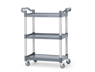 Wózek kelnerski 3-półkowy z polipropylenu, mały, AmerBox, 800x420x(H)945mm