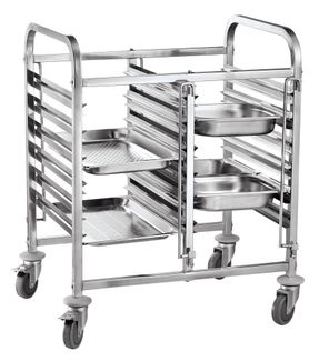 Dvigubas vežimėlis talpykloms transportuoti – 12x GN 1/1, HENDI, 810x610x(H)960mm