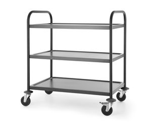 Carro de servicio de negro mate, HENDI, 905x585x(H)945mm