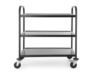 Carro de servicio de negro mate, HENDI, 905x585x(H)945mm