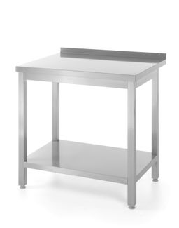 Wandtisch mit Ablage – verschraubt, Tiefe 600 mm, HENDI, Profi Line, 800x600x(H)850mm