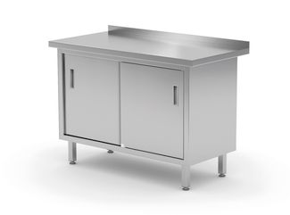 Wandtischschrank mit Schiebetüren – verschweißt, HENDI, Profi Line, 800x600x(H)850mm