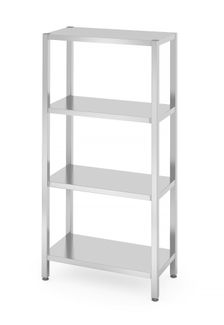 Skladovací regál so 4 plnými policami – skrutkový, HENDI, Kitchen Line, 800x400x(H)1800mm