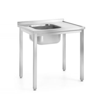 Galds ar izlietni – metināti, dziļums 600 mm, HENDI, Profi Line, Izlietne kreisajā pusē, 1000x600x(H)850mm