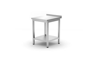 Sienas galds ar plauktu – saskrūvējams, dziļums 700 mm, HENDI, Profi Line, 600x700x850 mm, 600x700x(H)850mm