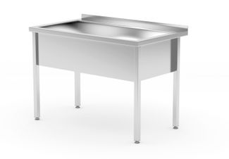 Laud ühe pesukaussiga - keevitatud, sügavus 700 mm, kambri kõrgus 300 mm, HENDI, Profi Line, 800x700x(H)850mm