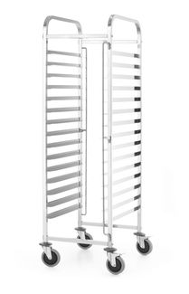Vozík s regály , HENDI, Kitchen Line, 15 vodítků zásobníků 600x400, Stříbrná, 470x620x(H)1735mm
