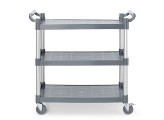 3-shelf polypropylene service cart, large, AmerBox, 1010x500x(H)960mm 1