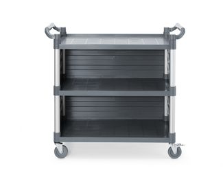 3-shelf polypropylene service cart, large, AmerBox, Includes shelf side panels, 1010x500x(H)960mm 1