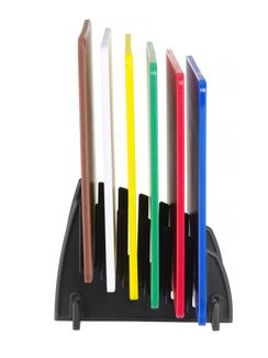 Set of 6 cutting boards HACCP with rack, HENDI, 6 pcs., 450x300mm, Rectangular