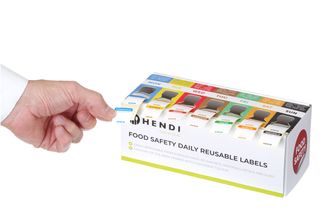 Zestaw etykiet wielorazowych Food Safety na każdy dzień tygodnia z podajnikiem, HENDI, 240x80x(H)100mm 1
