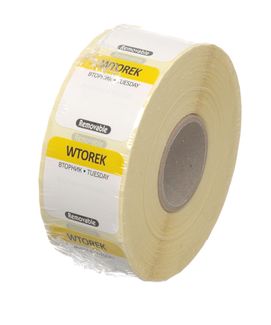 Etykiety Food Safety na każdy dzień tygodnia – wielorazowe - RO, BG, EN, HENDI, Wtorek, 1000 szt., 25x25mm