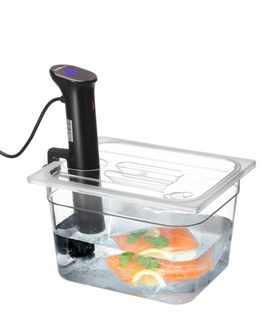 Lid for GN containers with sous vide stick recess, HENDI, GN 1/2, Transparent, 265x325mm 4
