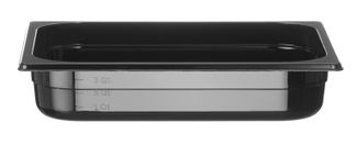 Container GN 1/2 black polycarbonate, HENDI, Profi Line, GN 1/2, 4L, Black, 325x265x(H)65mm