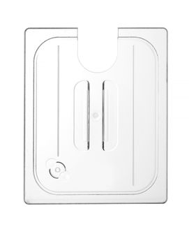 Lid for GN containers with sous vide stick recess, HENDI, GN 1/2, Transparent, 265x325mm