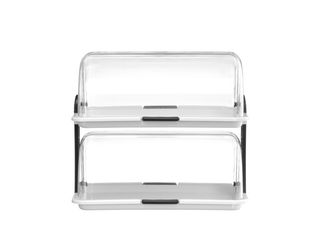 Roll top display – double, HENDI, White, 380x260x(H)355mm, Rectangular