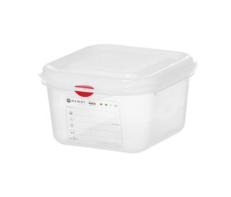 Pojemnik GN 1/6 z polipropylenu, HENDI, GN 1/6, 1,7L, transparentny, 176x162x(H)100mm, Prostokątny