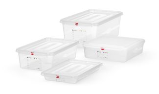 GN 1/1 container, polypropylene, HENDI, GN 1/1, 8L, Transparent, 530x325x(H)65mm, Rectangular 2