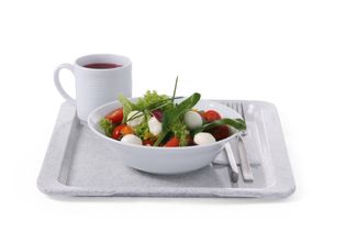 Polyesterová tácka pre samoobslužné reštaurácie, AmerBox, GN 1/2, žula, 325x265mm 1