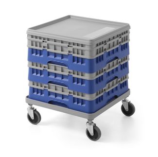 Cart for 500×500 mm universal racks, AmerBox, grey, Light grey, 500x500x(H)180mm 2