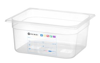 Cubeta Gastronorm 1/2, HENDI, GN 1/2, 9,5L, Transparente, 325x265x(H)150mm 1