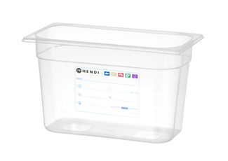Cubeta Gastronorm 1/3, HENDI, GN 1/3, 7,8L, Transparente, 325x176x(H)200mm 1
