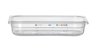 Cubeta Gastronorm 1/3, HENDI, GN 1/3, 2,5L, Transparente, 325x176x(H)65mm 1