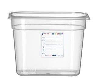 Pojemnik GN 1/4 HACCP, HENDI, GN 1/4, 5,5L, transparentny, 265x162x(H)200mm 1