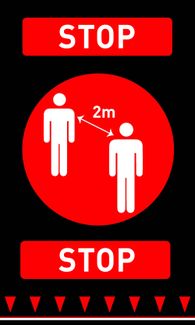 Rohožka Udržujte odstup“, HENDI, 900xmm