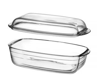 Karstumizturīgs trauks ar vāku OVENCHEF, Duralex, Caurspīdīgs, 370x215x(H)140mm