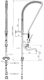 Tap with pull out rinser, HENDI 1