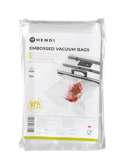 Worki moletowane do gotowania sous vide, do pakowarek listwowych i komorowych, HENDI, 100 szt., 150x250mm