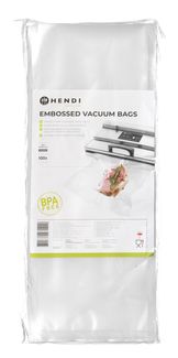 Worki moletowane do gotowania sous vide, do pakowarek listwowych i komorowych, HENDI, 100 szt., 150x400mm