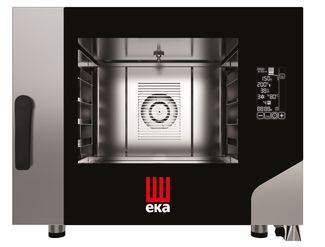 Konvekcinė garų krosnelė „Millennial Black Mask Bakery“, 4 × 600 × 400 mm – su elektroniniu valdymu, elektrinė, Tecnoeka, 400V/7800W, 850x1035x(H)700mm