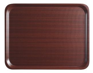 Mykonos – mahogany serving tray, rectangular, non-slip surface., Cambro, rectangular, Mahogany, 325x530mm 1