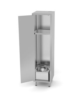 Szafa porządkowa z umywalką i drzwiami na zawiasach, HENDI, 500x500x(H)1800mm