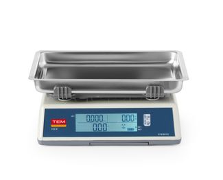 LCD pinigų sumą skaičiavimo svarstyklės su svirtimi ir legalizacija, EGE linija, gili lėkštė, 30 kg, TEM, 355x330x(H)155mm