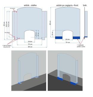 Plexiglas screen., HENDI, Transparent, 850x700mm 1