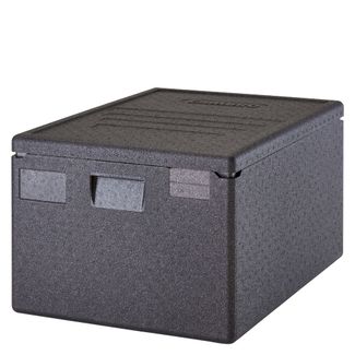 Professional grade insulated carrier CAM GOBOX, top-loaded, 600x400 mm., Cambro, 80 L, 80L, Black, 690x490x(H)370mm 4