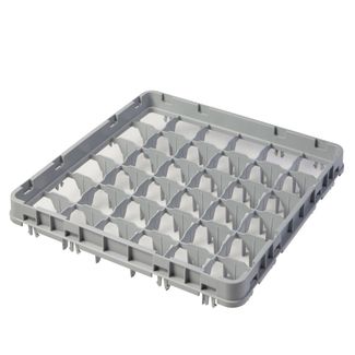 Nadstawka do koszy full drop 500x500 mm szara, model E1, Cambro, liczba przegródek: 36 (6x6), wymiar przegródki: 73x73 mm, jasnoszary, 499x499x(H)51mm 2