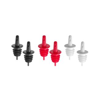 Vertedores de flujo libre, BarUp, negro (2), blanco (2), rojo (2), Rojo, 6 uds 1