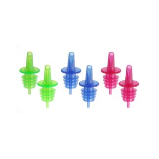 Vertedores de flujo libre, BarUp, azul (2), rojo (2), verde (2), Rojo, 6 uds 1