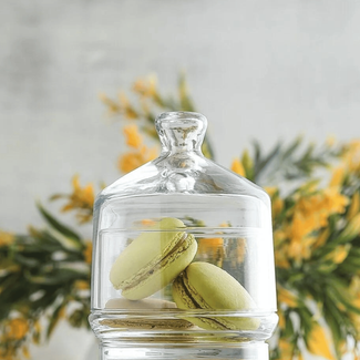 Pucharek do lodów i deserów, cukiernica ze szklanym kloszem BERRY 285 ml, LAV, LAV, transparentny