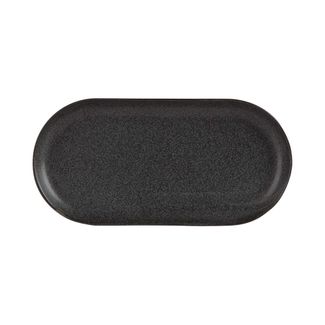 Coal oval platter, Porland, Porland Seasons Coal, Black, 240x190mm 1