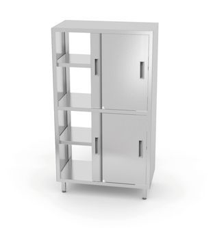 B2B HENDI - Szafa przelotowa z przegrodą i drzwiami suwanymi – skręcana, HENDI, Kitchen Line, 1000x600x(H)1800mm