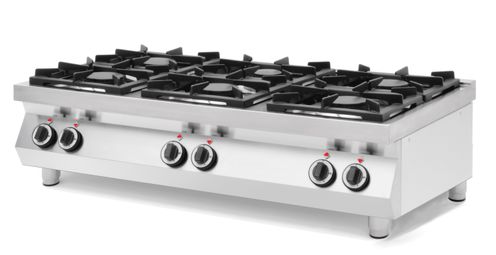 Stalinė dujinė 6 degiklių viryklė Kitchen Line, HENDI, Kitchen Line, 28,5kW, 1200x700x(H)310mm