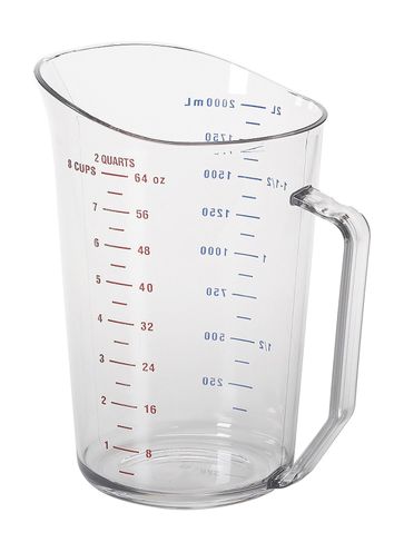 Matavimo indas su rankena Camwear, Cambro, 2L, Permatomas, 189x143x(H)213mm