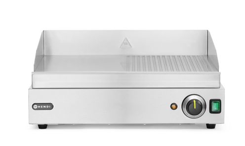 Mřížka s polovičním žebrováním, HENDI, Profi Line, 1/2 plochý, 1/2 žebrovaný, 230V/2400W, 527x404x(H)233mm