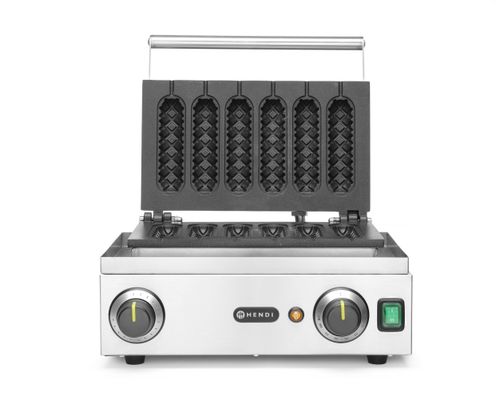 Vaflovač na kukuřičné psíky, HENDI, 230V/1550W, 390x378x(H)229mm