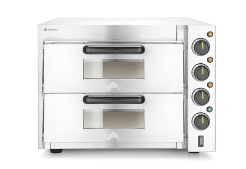 Kétszintes pizzasütő 3000W, HENDI, Ezüst, 230V/3000W, 580x560x(H)435mm